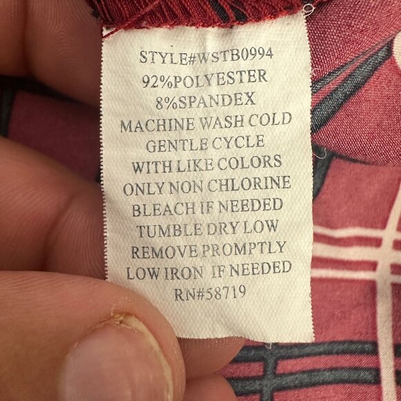 Notations Womens Button Down Long Sleeve Plaid Shirt Size 1X Red Black Check - Picture 4 of 4